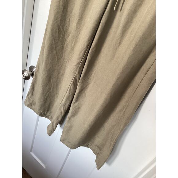 Wilfred‎ Aritzia Women's Globetrot Linen Mid-Rise Wide-Leg Pants Dark Khaki XS - Picture 4 of 12